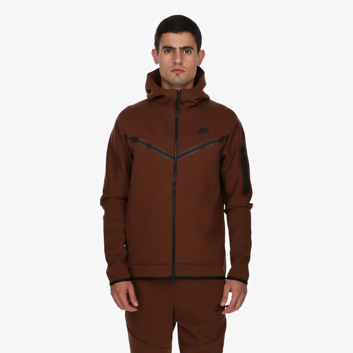 NIKE Суитшърт M NSW TCH FLC HOODIE FZ WR 