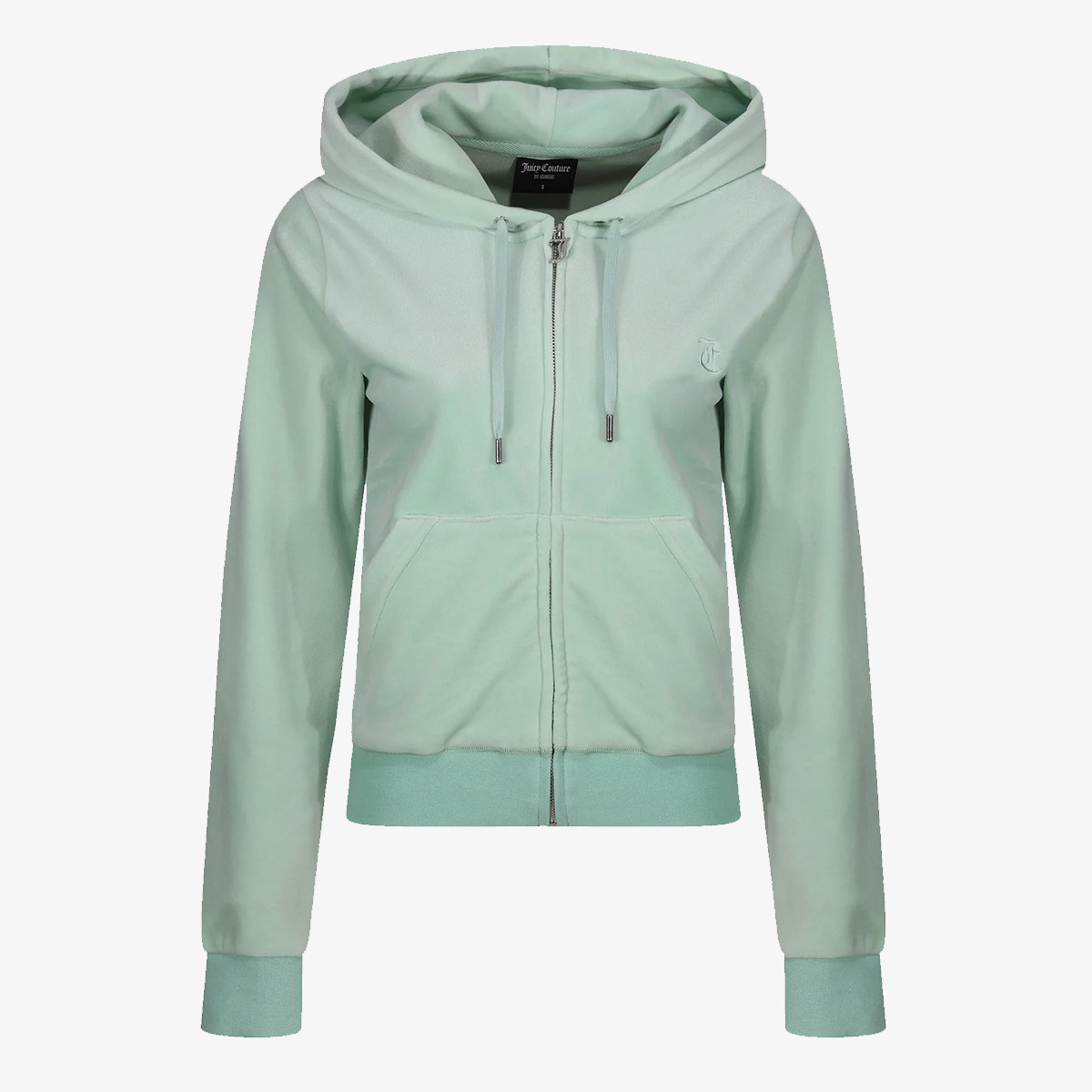 JUICY COUTURE Суитшърт ZIP THROUGH HOODIE WITH  ZIP PULL &  JC 
