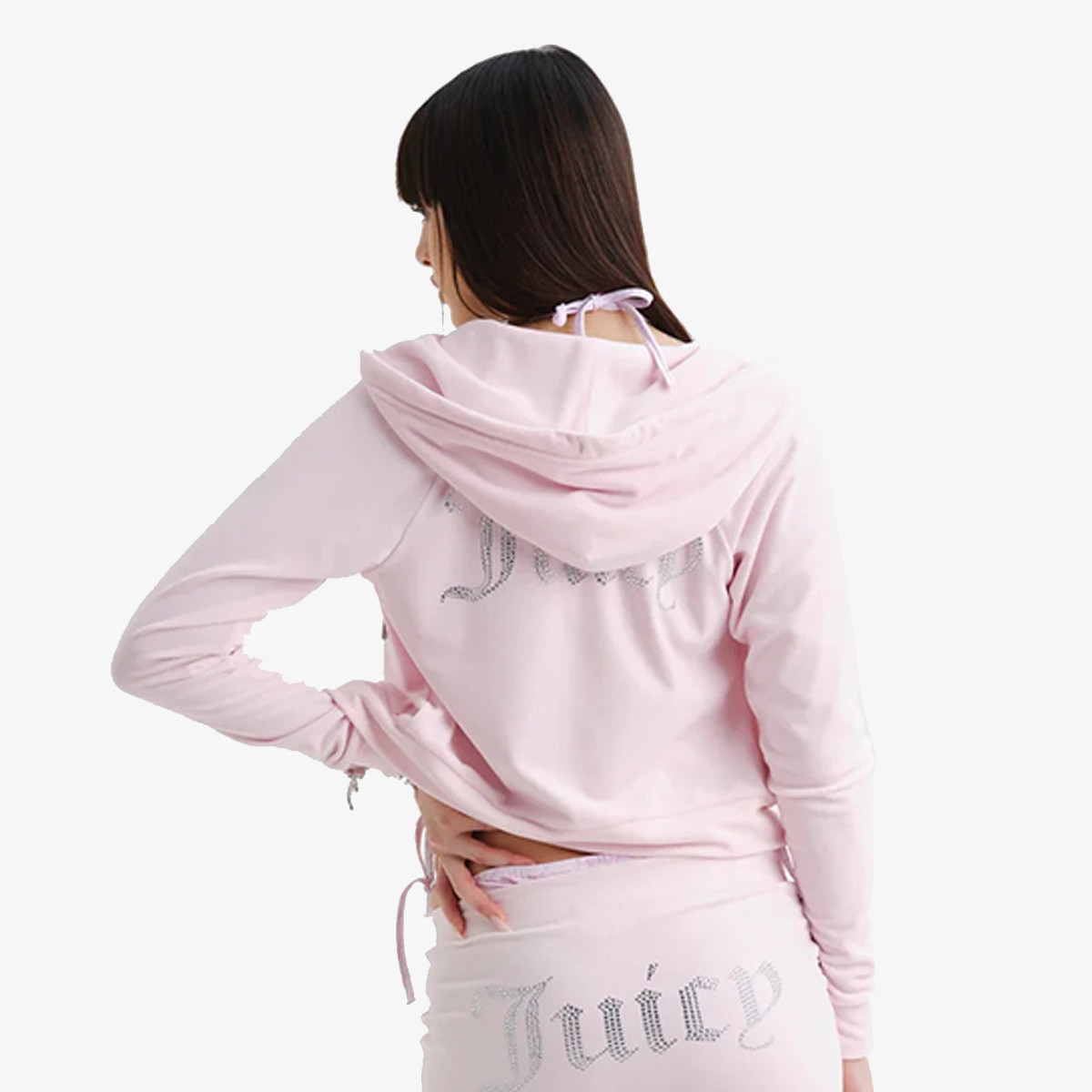 JUICY COUTURE Суитшърт CLASSIC VELOUR HOODIE WITH JUICY  LOGO 
