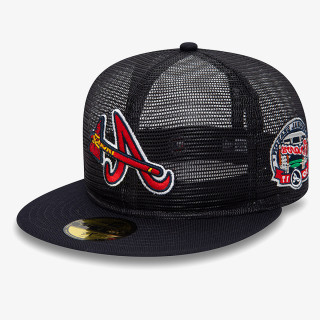 NEW ERA Шапка с козирка MLB 59FIFTY MESH PATCH ATLBRA  NVY 