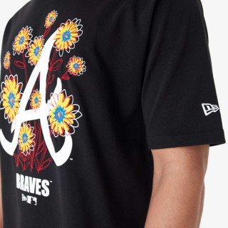 NEW ERA Шапка с козирка MLB FLORAL LOGO OS TEE ATLBRA  BLKWHI 