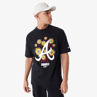 NEW ERA Шапка с козирка MLB FLORAL LOGO OS TEE ATLBRA  BLKWHI 