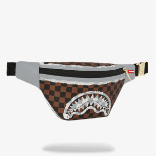 SPRAYGROUND Малка чанта CREAM AND BROWN TEAR CHECK CROSSBODY 