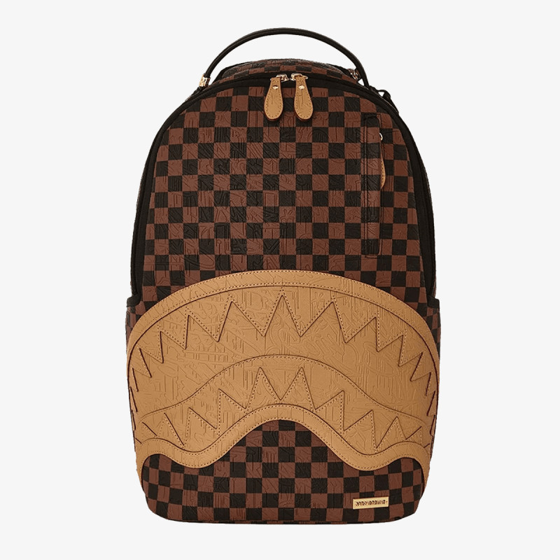 SPRAYGROUND Раница EMBOSSED CHECK BROWN BACKPACK 