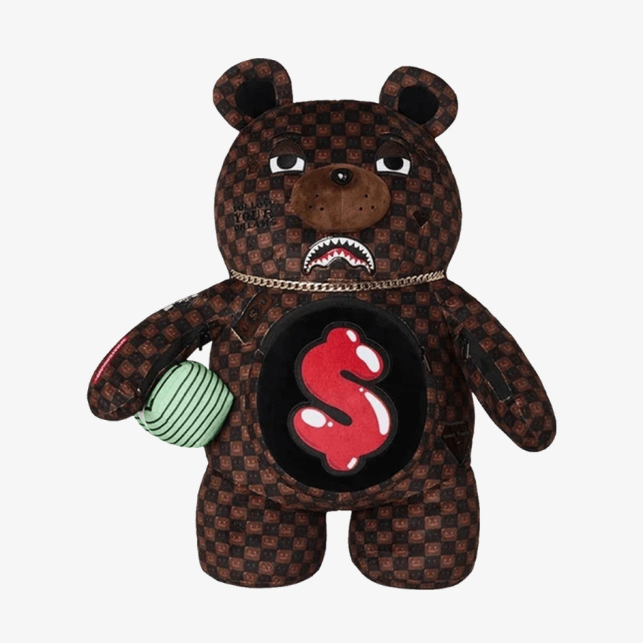 SPRAYGROUND Раница SHARKS IN PARIS WTF BUBBLE BROWN CHECK M 