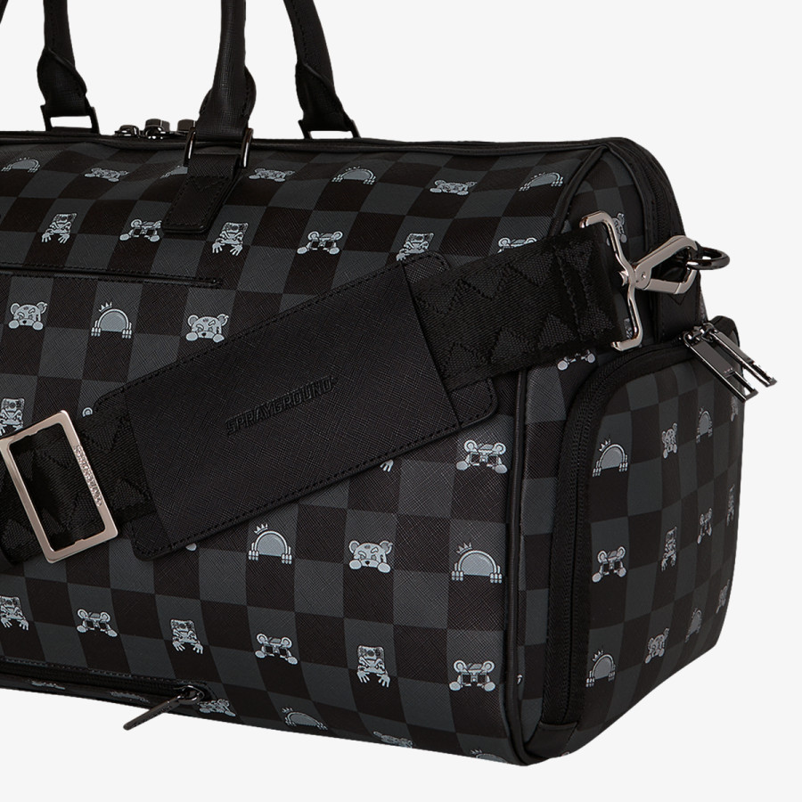 SPRAYGROUND Раница GRAY PEEKING CHARACTER CHECK DUFFLE 
