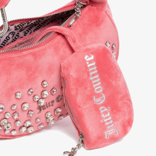 JUICY COUTURE Малка чанта Blossom Micro Hobo Polyester Juicy Pink 