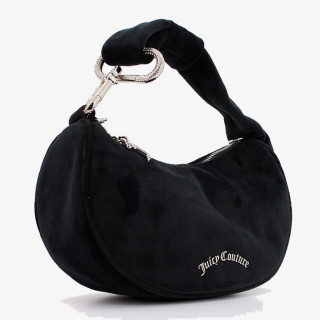 JUICY COUTURE Малка чанта Blossom Small Hobo Bag Polyester Black 