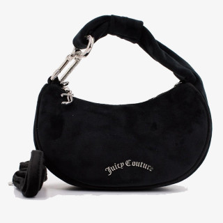 JUICY COUTURE Малка чанта Blossom Small Hobo Bag Polyester Black 