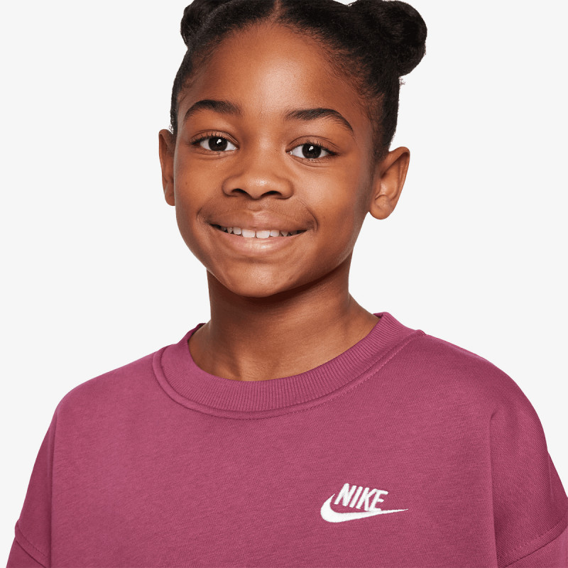 NIKE Суитшърт G NSW CLUB FLC OVRSZD CREW LBR 