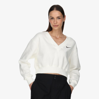 NIKE Блуза с дълъг ръкав W NSW PHNX FLC CROP VNECK 