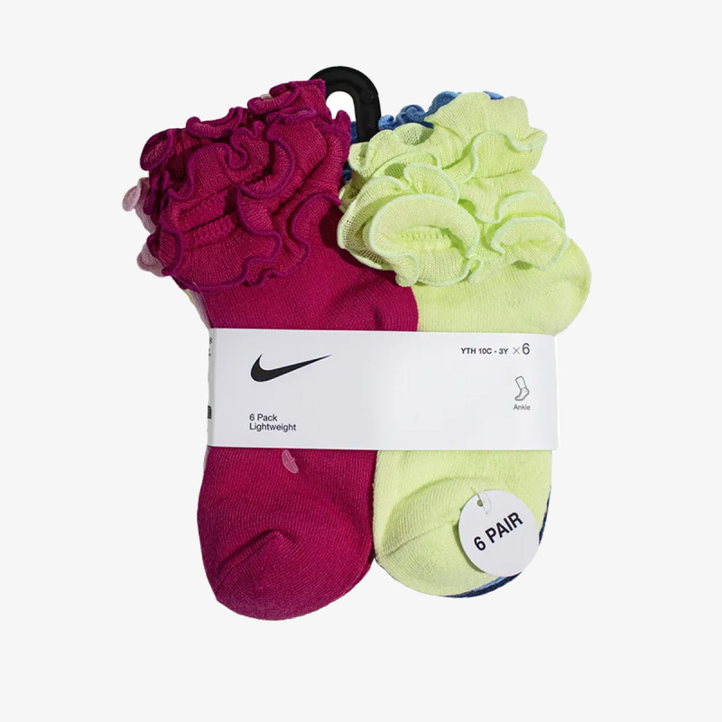 NIKE Чорапи NHG GIRLS 6PK RUFFLE ANKLE SOC 