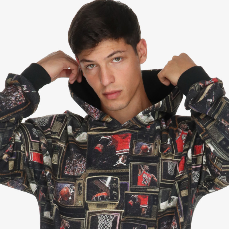 NIKE Суитшърт M J BRK AOP FLC PO LB 