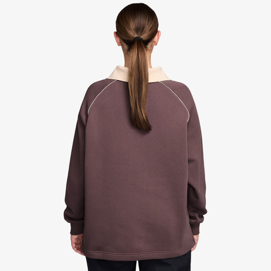 NIKE Суитшърт W NSW PHNX FLC OS GX POLO TOP 