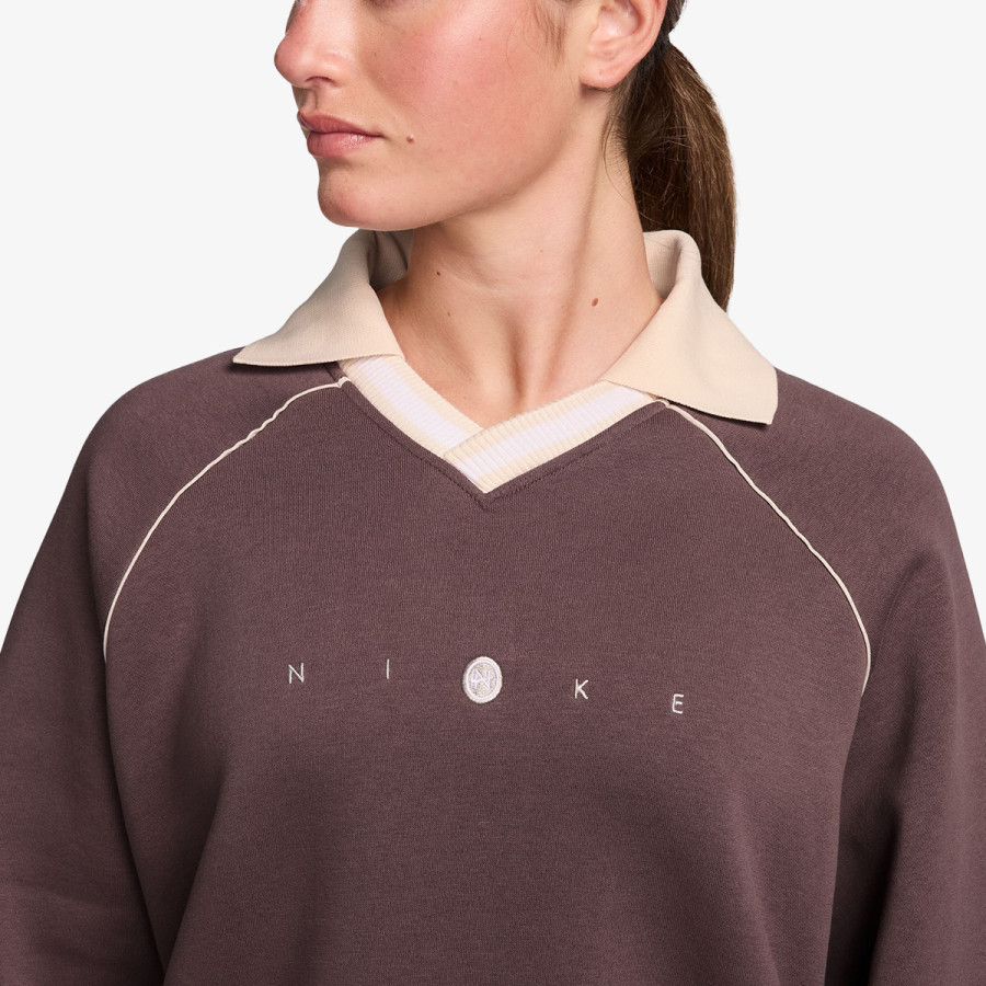 NIKE Суитшърт W NSW PHNX FLC OS GX POLO TOP 