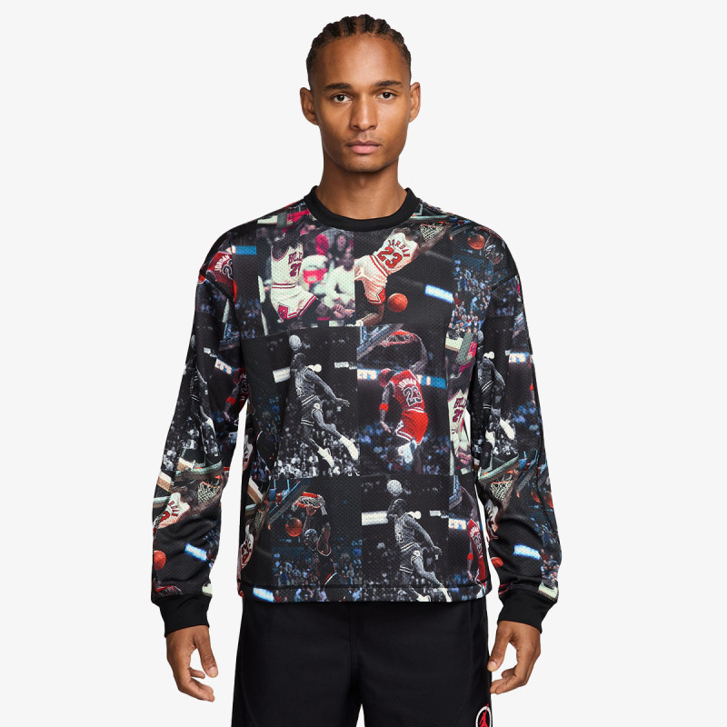 NIKE Суитшърт M J FLT AOP LS JRSY 