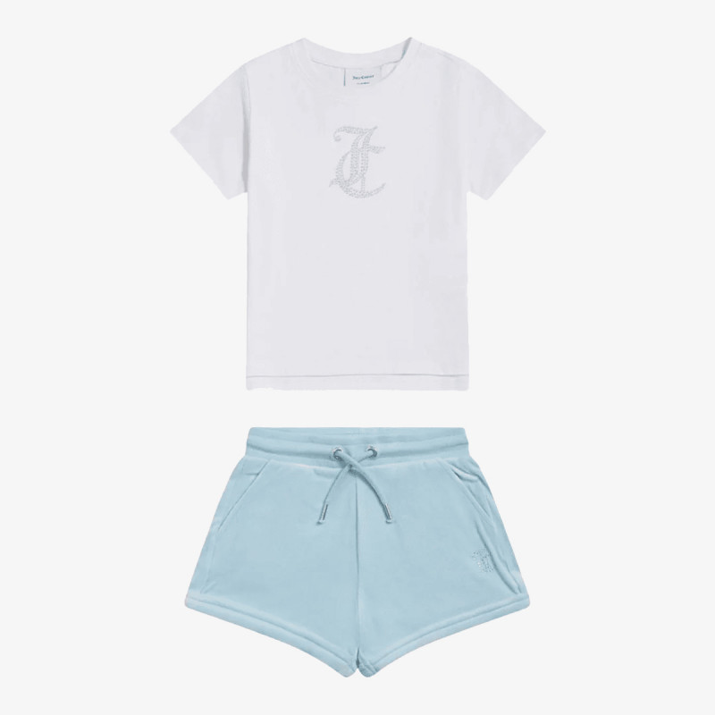 JUICY COUTURE Спортни екипи JC Logo Tee & Velour Short Set 