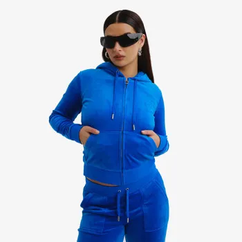 JUICY COUTURE Суитшърт ZIP THROUGH HOODIE WITH  ZIP PULL &  JC 