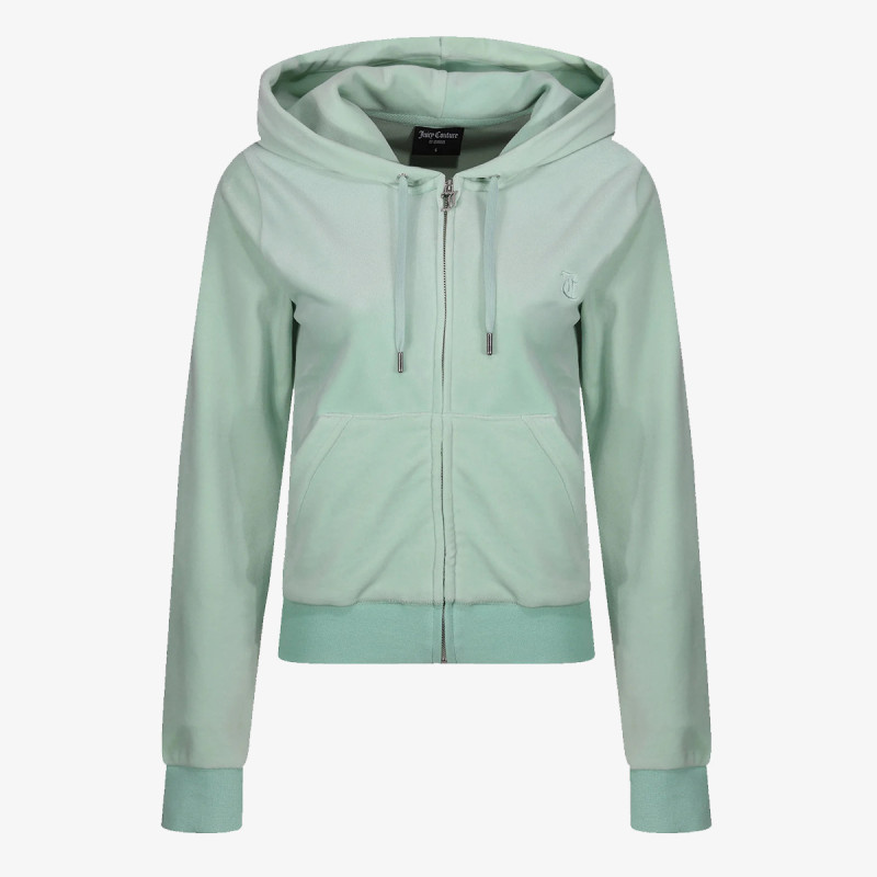 JUICY COUTURE Суитшърт ZIP THROUGH HOODIE WITH  ZIP PULL &  JC 