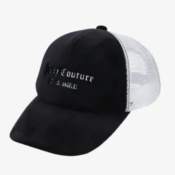 JUICY COUTURE Шапка с козирка BUZENVAL RAISED EMBROIDERY VELOUR TRUCKE 