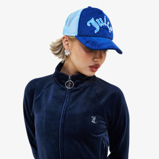 JUICY COUTURE Шапка с козирка BUZENVAL RAISED EMBROIDERY VELOUR TRUCKE 