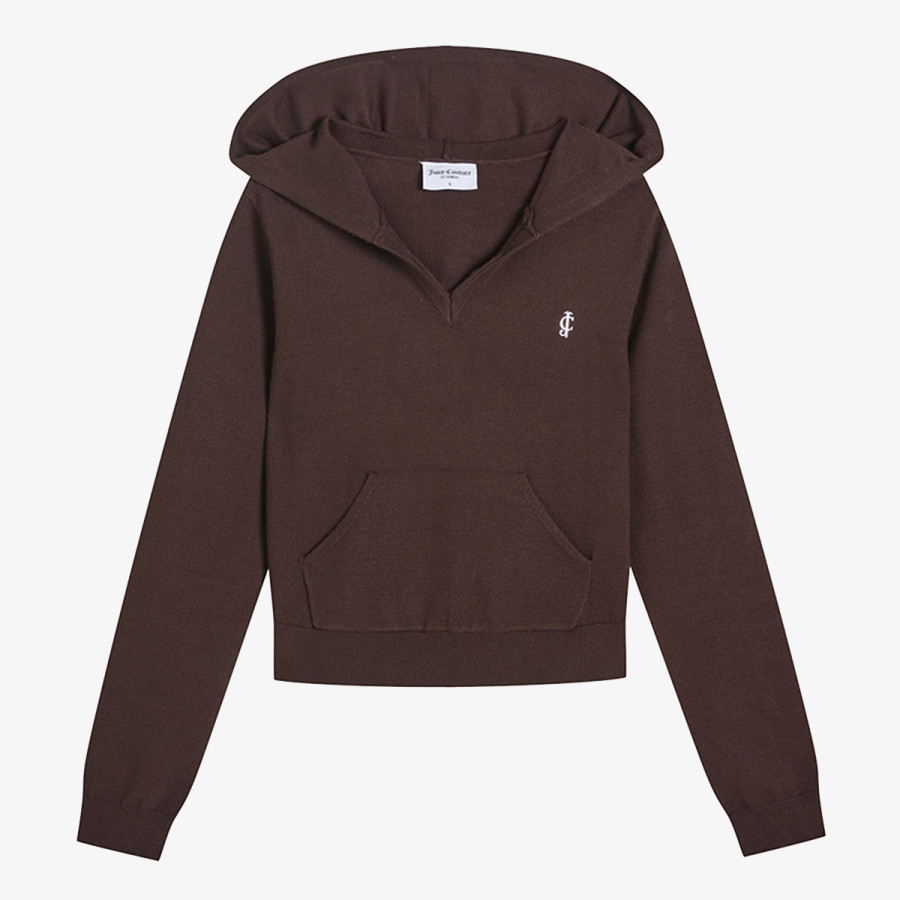 JUICY COUTURE Суитшърт HERITAGE KNIT HOODIE