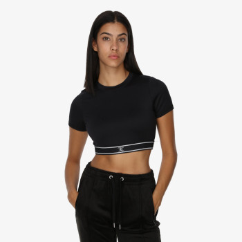 JUICY COUTURE Тенискa RAYON RIB SHORT SLEEVE TOP 