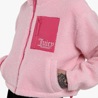 JUICY COUTURE Суитшърт NELLY SHERPA ZIP FLEECE 