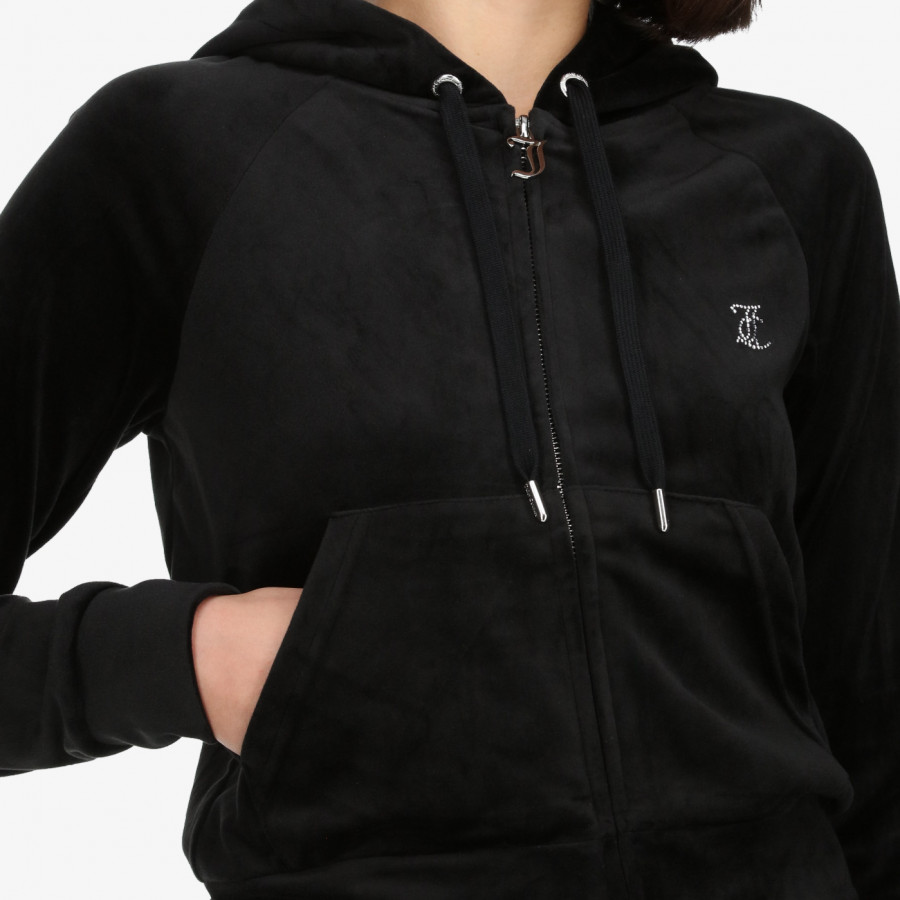 JUICY COUTURE Суитшърт CLASSIC VELOUR HOODIE WITH JUICY  LOGO 