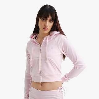 JUICY COUTURE Суитшърт CLASSIC VELOUR HOODIE WITH JUICY  LOGO 