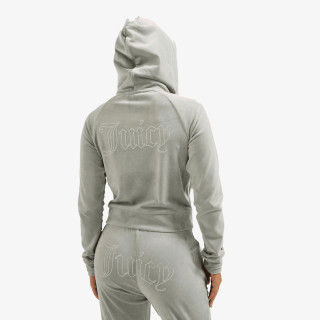 JUICY COUTURE Суитшърт MADISON OUTLINE HOODIE WITH DIAMANTE BRA 