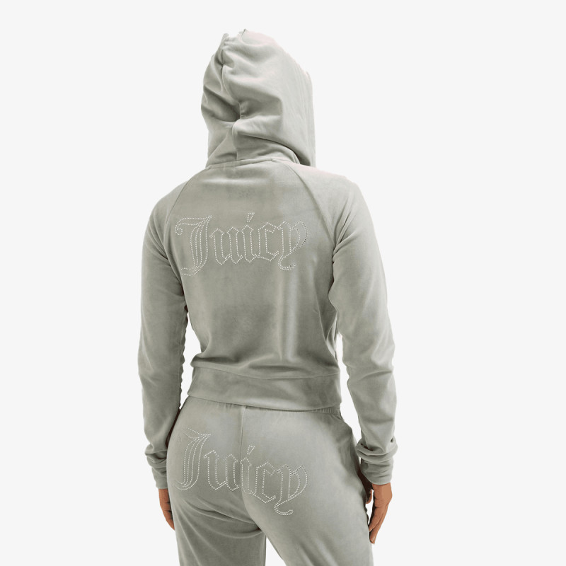 JUICY COUTURE Суитшърт MADISON OUTLINE HOODIE WITH DIAMANTE BRA 