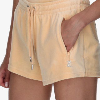 JUICY COUTURE Къси панталони VELOUR TRACK SHORTS WITH DIAMANTE BRANDI 