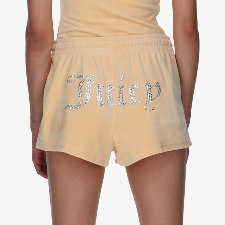 JUICY COUTURE Къси панталони VELOUR TRACK SHORTS WITH DIAMANTE BRANDI 