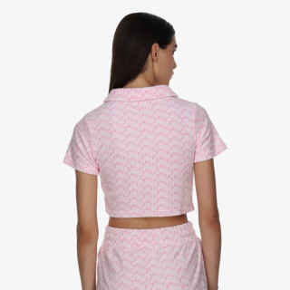 JUICY COUTURE Тенискa TOWELLING SHIRT WITH MONOGRAM PRINT 