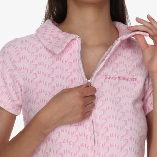 JUICY COUTURE Тенискa TOWELLING SHIRT WITH MONOGRAM PRINT 