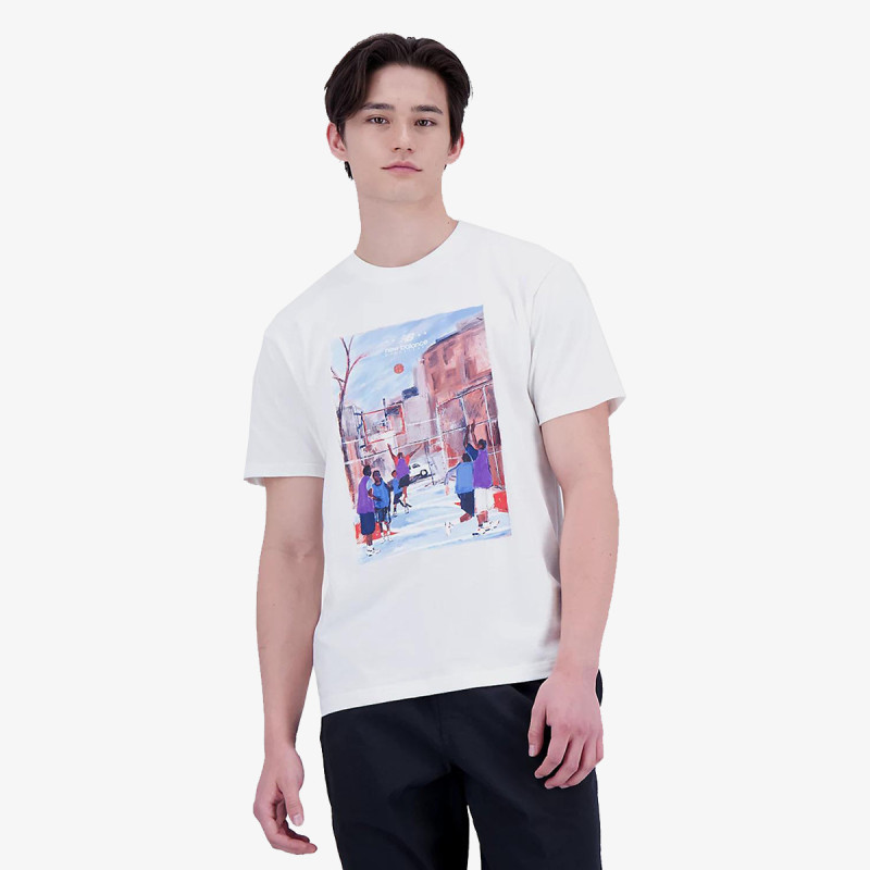NEW BALANCE Тенискa Hoops Graphic Cotton Jersey Short Sleeve 