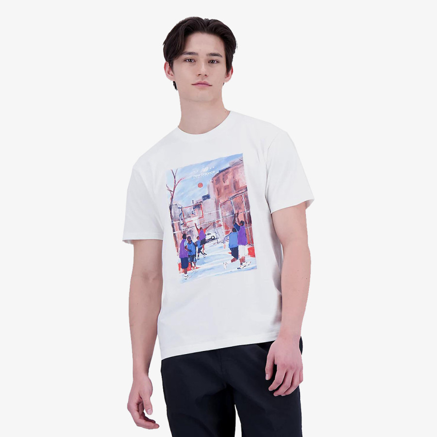 NEW BALANCE Тенискa Hoops Graphic Cotton Jersey Short Sleeve 