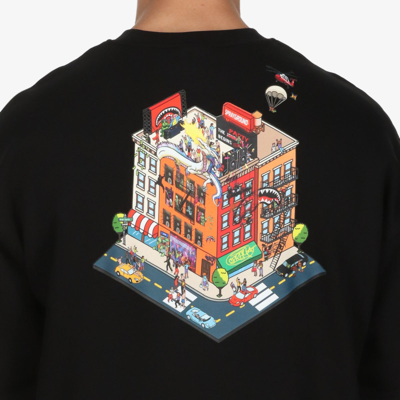 SPRAYGROUND Суитшърт BLOCK PARTY CREWNECK BLK 