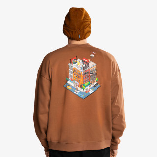 SPRAYGROUND Суитшърт BLOCK PARTY CREWNECK BROWN