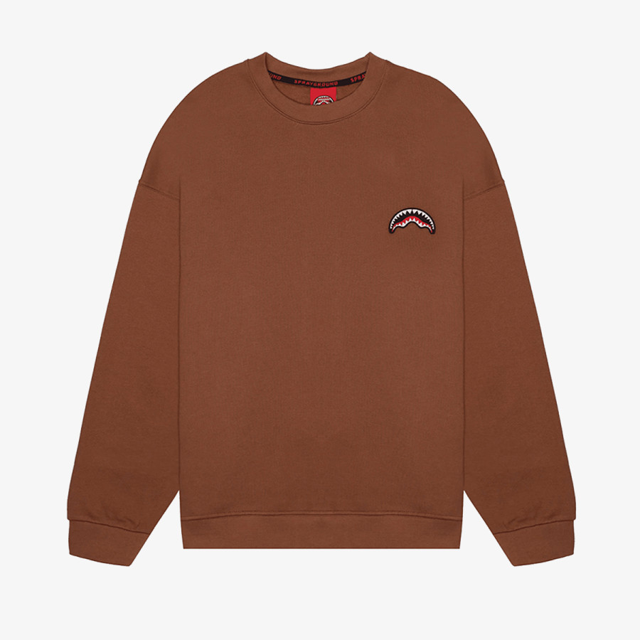SPRAYGROUND Суитшърт BLOCK PARTY CREWNECK BROWN